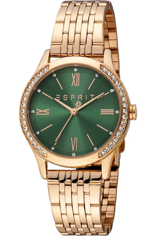 Reloj de pulsera Esprit Anny – ES1L345M0085 correa color: Oro rosa Dial Verde botella Mujer