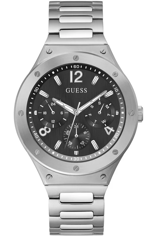 Reloj de pulsera GUESS – GW0454G1 correa color: Gris plata Dial Negro Unisex