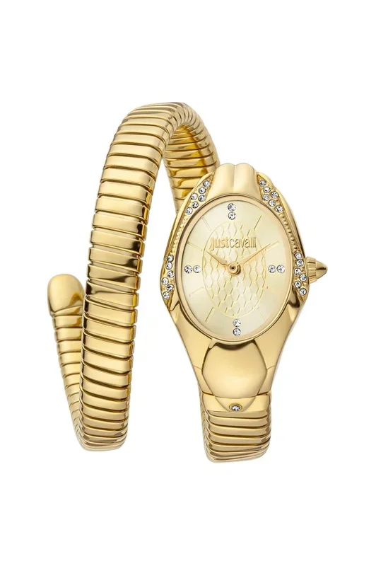 Reloj de pulsera Just Cavalli Signature Snake Regali – JC1L183M0025 correa color: Oro amarillo Dial Champán Mujer
