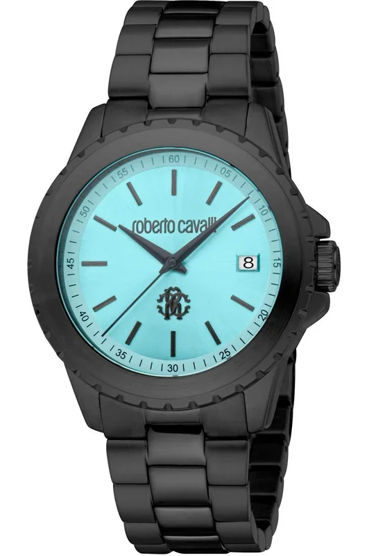 Reloj de pulsera Roberto Cavalli Roberto Cavalli Gent – RC5G132M0065 correa color: Negro Dial Turquesa Hombre