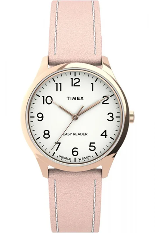 Reloj de pulsera TIMEX – TW2U22000 correa color: Rosa Dial Blanco Mujer