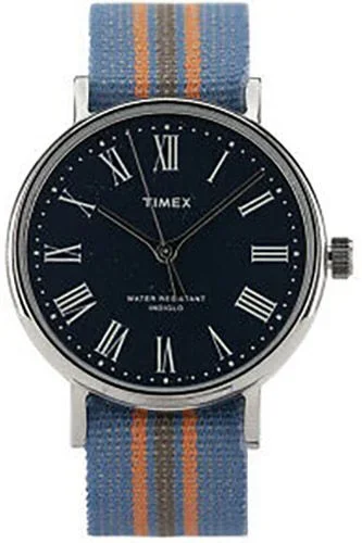 Reloj de pulsera TIMEX Weekender Fairfield – TW2U47100LG correa color: Turquesa Naranja Dial Azul noche Unisex