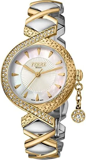 Reloj Ferrè Milano FM1L122M0051 Acero Inoxidable Chapado correa color: Bicolor Dial Madreperla Analógico Mujer