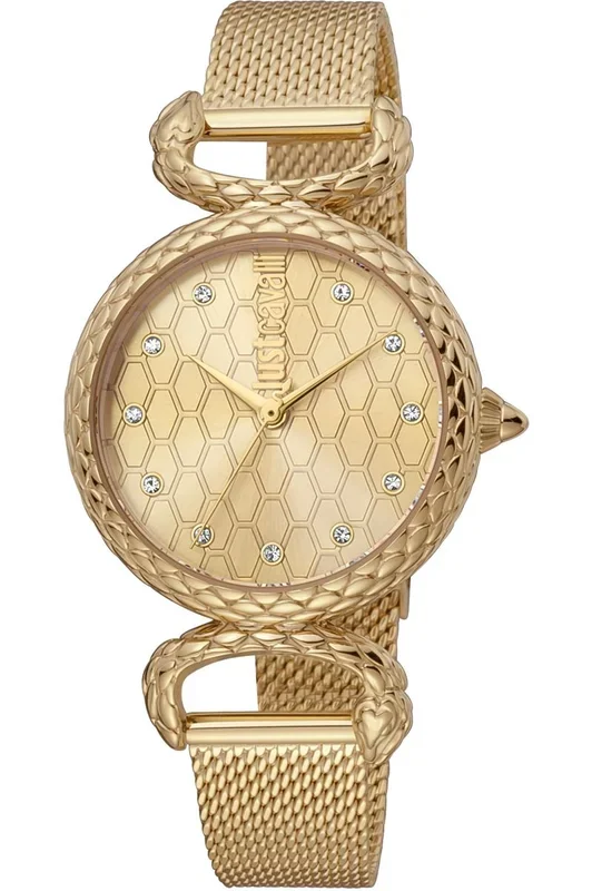 Reloj Just Cavalli JC1L148M0225 Acero Inoxidable Chapado correa color: Oro Amarillo Dial Champán Analógico Mujer