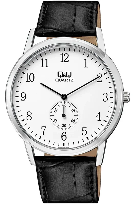 Reloj para Hombre Q&Q, Modelo QA60J304Y. Reloj de Metal, correa de color Negro y Dial de color Blanco. Reloj Analógico para Hombre. WR 30 mt.