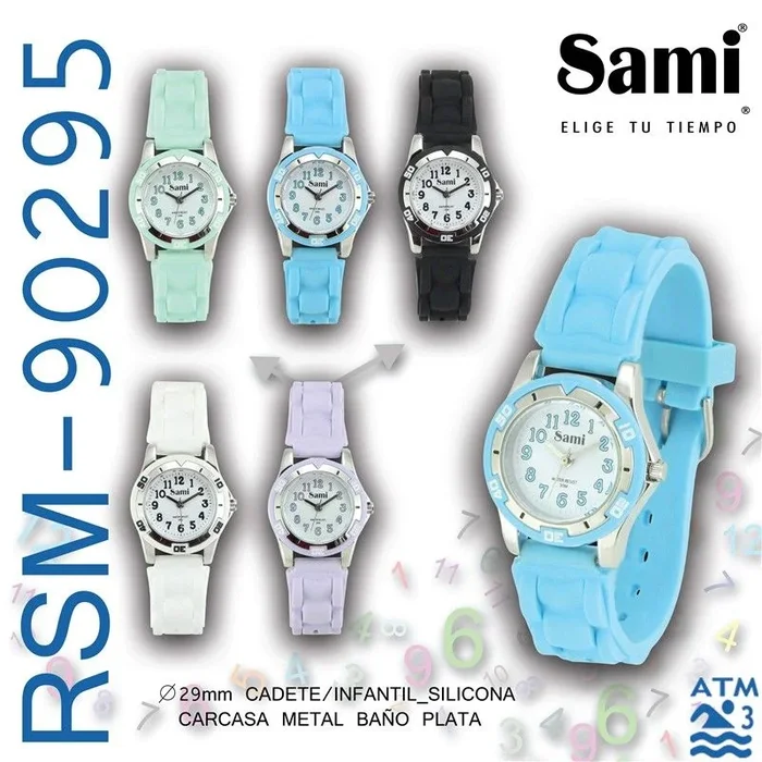 Reloj sami cadete goma colores wr30m