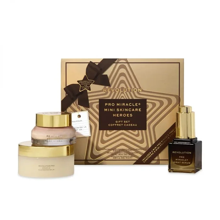 Revolution Pro Miracle Mini Heroes Set Regalo, Trío Facial para Limpiar, Reparar e Hidratar, Tamaño de Viaje, Vegano y Libre de Crueldad Animal