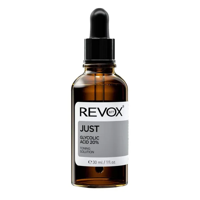 REVOX B77 – Just Glycolic Acid 20%, 30 ml, Sérum Ácido Glicólico, Solución Tonificante, Exfoliante Facial, Mejora la Textura, Unifica el Tono, Reduce Arrugas y Manchas, Estimula Renovación de la Piel