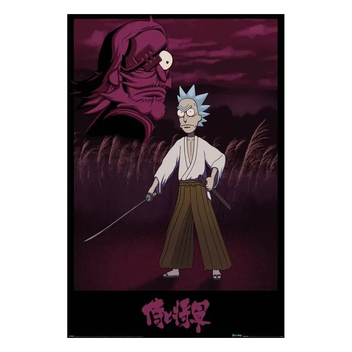 Rick and morty set de 4 pósteres samurai rick 61 x 91 cm (4)