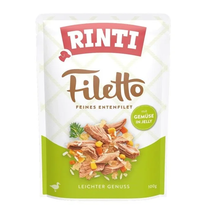 Rinti filetto duck fillet with vegetables – comida húmeda para perros – 100g