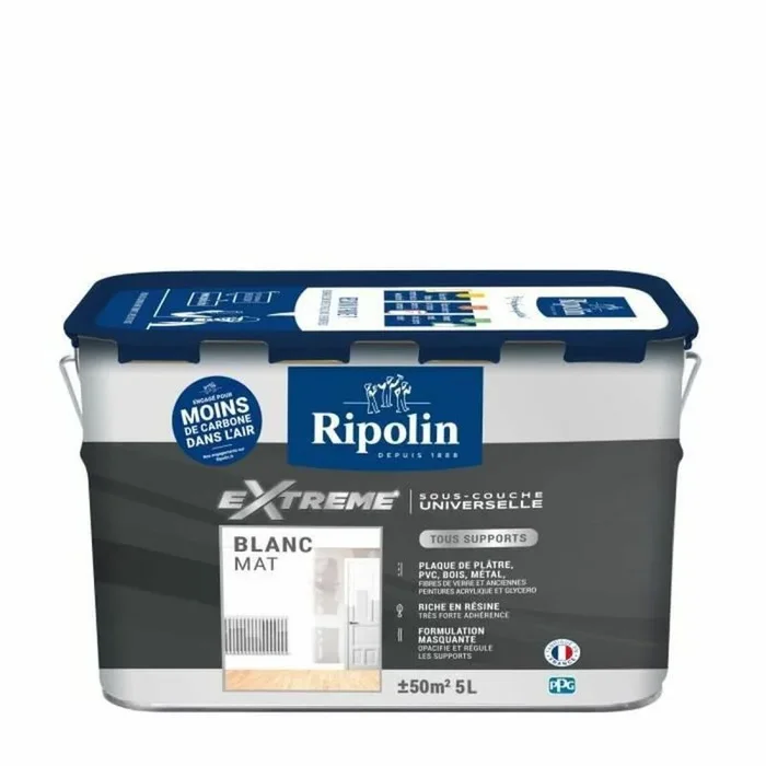 Ripolin – Peinture Sous-couche universelle Protection Extrême Mat 5 Litres Blanc
