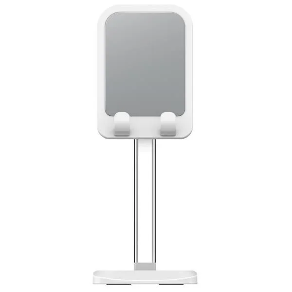 Rock Soporte para smartphone y tablet de mesa Desktobp Stand extensible compacto compatible con la mayoría de smartphones y tablets (blanco)