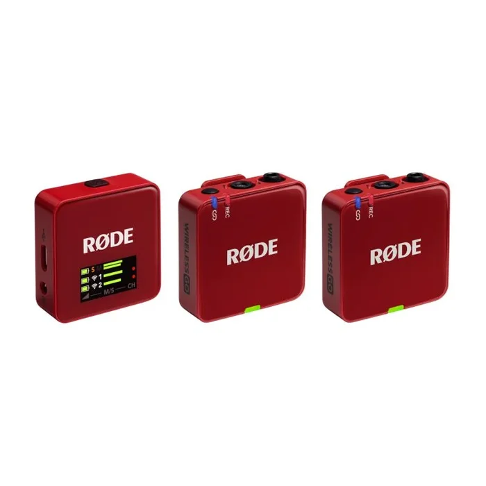 RØDE Wireless GO (Gen 3) – Micrófono inalámbrico compacto – Audio prístino, grabación en 32 bits de punto flotante, control automático de nivel, para teléfonos, cámaras y computadoras (Rojo)