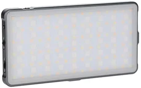 Rollei Lumis Slim LED S RGB – Lámpara de vídeo (135 ledes, 3200 – 5600 K, 12 W, 21 efectos, 360 matices de color y 1174 lux (0.5 m a 5500 K)