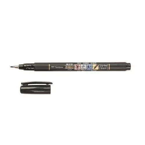Rotulador base agua punta elástica blanda negro tombow