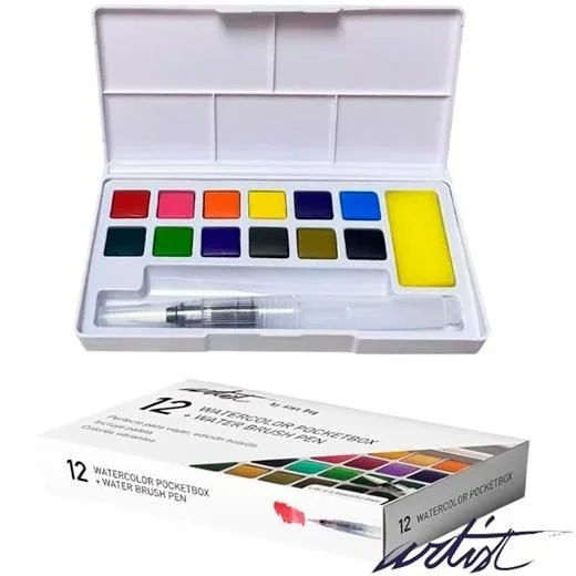 Roymart acuarelas professional pocketbox artist estuche de 12 c/surtidos