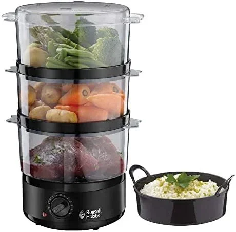 Russell Hobbs 26530-56 vaporizador 3 cesta(s) Independiente 400 W Negro, Translúcido