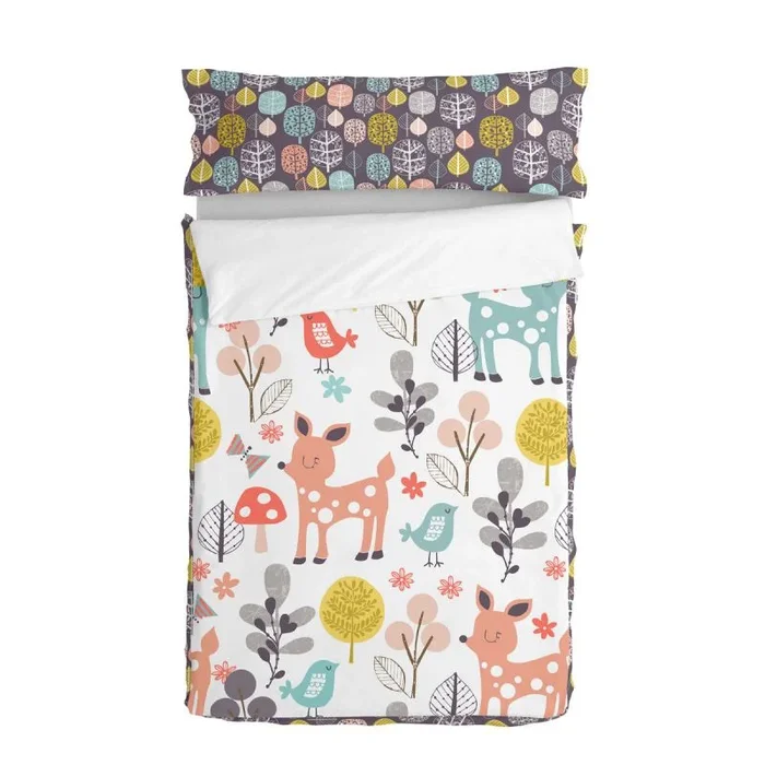 Saco nórdico sin relleno happyfriday moshi moshi woodland multicolor 90 x 200 cm