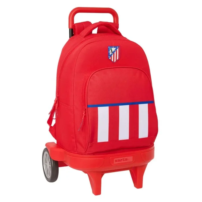 Safta ATLÉTICO DE Madrid – Mochila Grande con Ruedas, Compact Evolución, Extraíble, Ideal para Niños de Diferentes Edades, Cómoda y Versátil, Calidad y Resistencia, 33x22x45 cm, Color Rojo