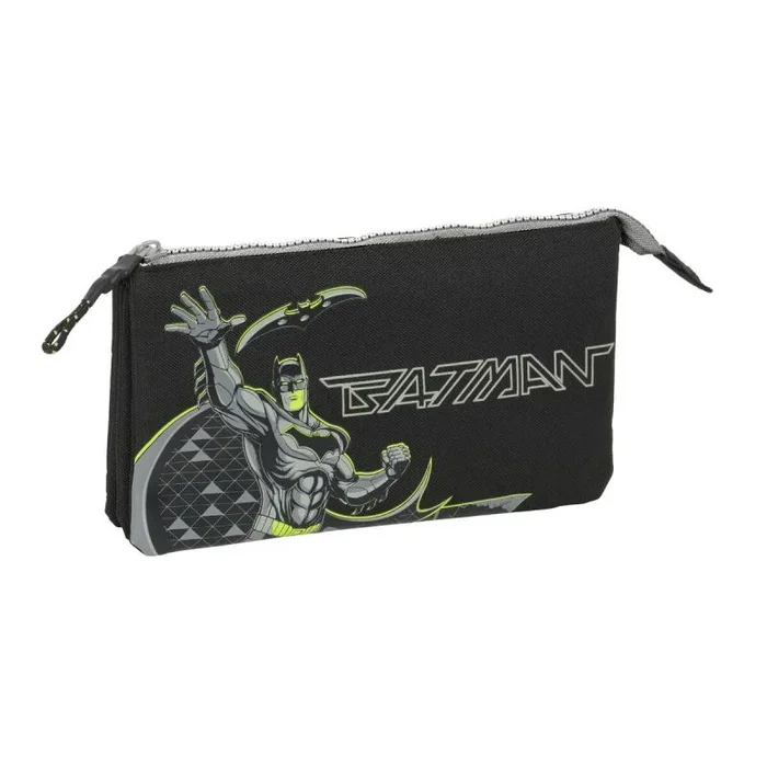 Safta Batman Game Over – Portatodo Triple, Estuche Infantil, Estuche Niño, Ideal para Niños en Edad Escolar, Cómodo y Versátil, Calidad y Resistencia, 22x3x12 cm
