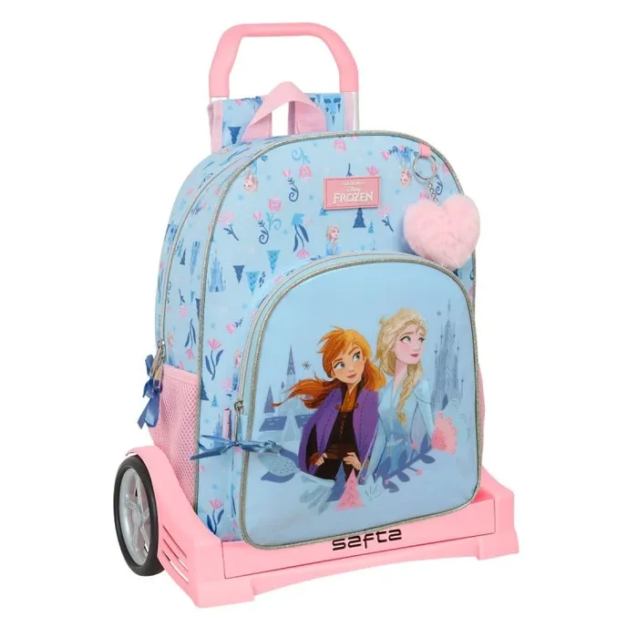 Safta FROZEN ICE MAGIC – Mochila Escolar 180, Espalda Ergonómica, con Carro Evolution, Ideal para Niños de Diferentes Edades, Cómoda y Versátil, Calidad y Resistencia, 33x14x42 cm
