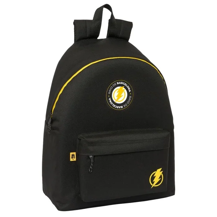 Safta KINGS LEAGUE RAYO DE BARCELONA – Day Pack Infantil, Mochila Infantil, Calidad y Máxima Resistencia, Cómoda y Versátil, 33x15x42 cm, Color Negro