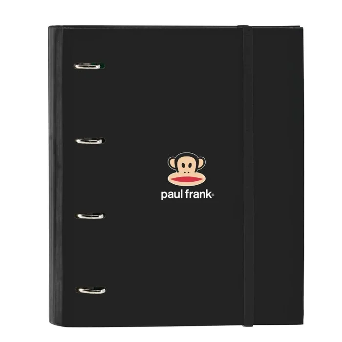 Safta PAUL FRANK JOIN THE FUN – Carpeta 4 Anillas de 35 cm con 100 Hojas A4, Ideal para Niños de Diferentes Edades, Cómoda y Versátil, Calidad y Resistencia, 27×3.5×32 cm, Color Negro