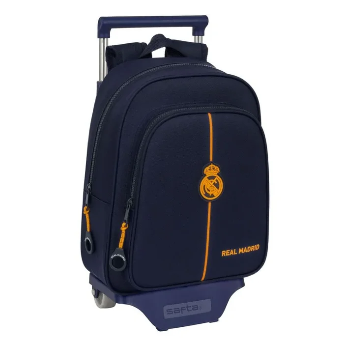 Safta REAL MADRID 2ª EQUIPACIÓN 24/25 – Mochila Infantil con Carro 705, Ideal para Niños de Diferentes Edades, Cómoda y Versátil, Calidad y Resistencia, 27x10x33 cm, Color Azul Marino