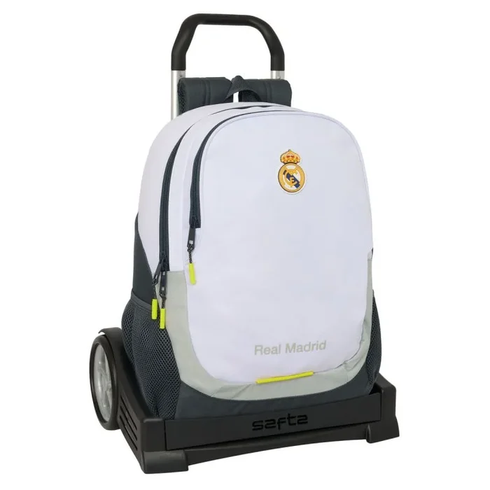 Safta REAL MADRID EQUIPACIÓN 25/26 – Mochila Escolar, Espalda Ergonómica, con Carro Evolution, Ideal para Niños de Diferentes Edades, Cómoda y Versátil, Calidad y Resistencia, 32x16x44 cm