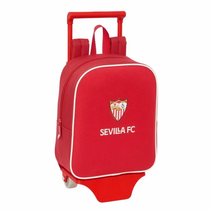 Safta SEVILLA FC – Mochila Guardería con Carro, Ideal para Niños de Diferentes Edades, Cómoda y Versátil, Calidad y Resistencia, 22x10x27 cm