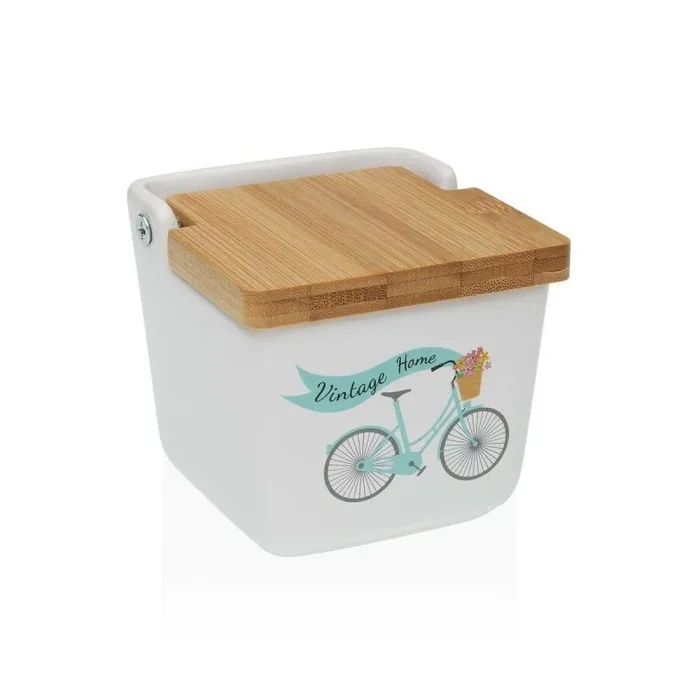 Salero con tapa versa bicicleta cerámica 8,8 x 8,5 x 8,8 cm