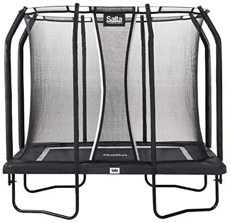 Salta Premium Black Edition – Rectangular – 214 x 305 cm – 7 x 10 ft – Borde Protector Negro – Trampolín con Red de Seguridad