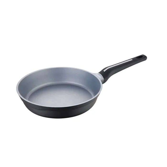 San Ignacio Bistro Grey – Sartén de 28cm – Fabricado en Aluminio Fundido – Interior En Acero Quantanium – Exterior En Negro Mate- Punto Inducción – Mango Soft Touch Negro