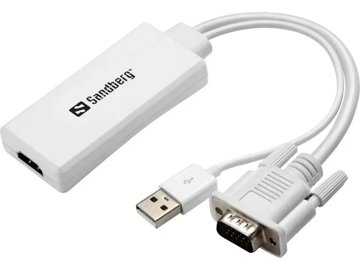 Sandberg 508-78 – Cable HDMI adaptador (USB, VGA), blanco
