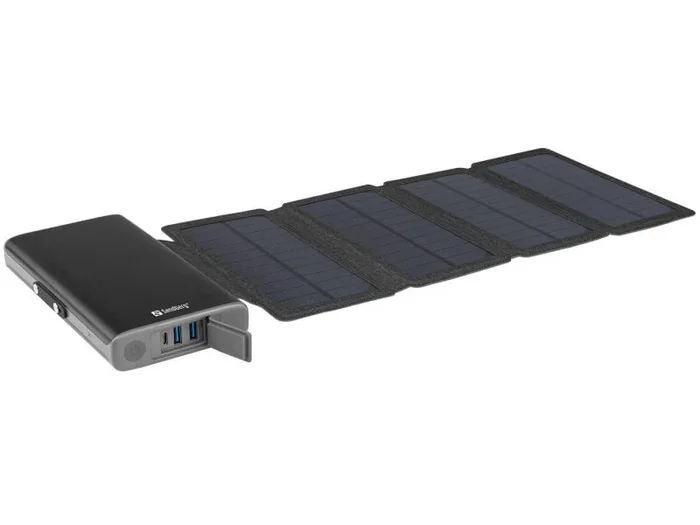 Sandberg Solar 4-Panel Powerbank 25000 Solar 4-Panel Powerbank, 420-56 (Solar 4-Panel Powerbank 25000, Black, Mobile Phone/Smartphone, Rectangle, Lithium Polymer (LiPo), 25000)