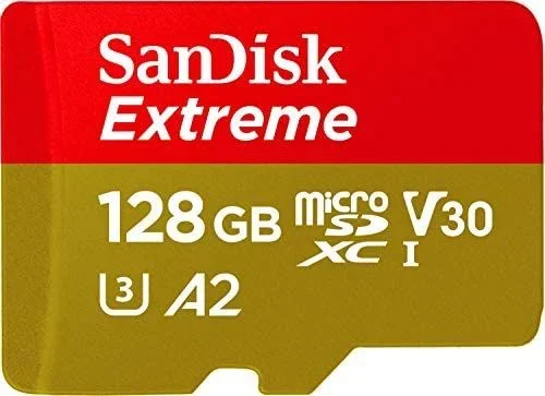 SanDisk 128GB Extreme tarjeta microSDXC + adaptador SD + RescuePro Deluxe hasta 190 MB/s con Clase A2 de rendimiento de las aplicaciones UHS-I Class 10 U3 V30