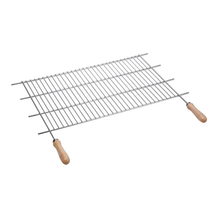 Sauvic Parrilla Barbacoa Recortable 62,5-72,5 cm. x 40 cm. con Mangos de Madera, zincada