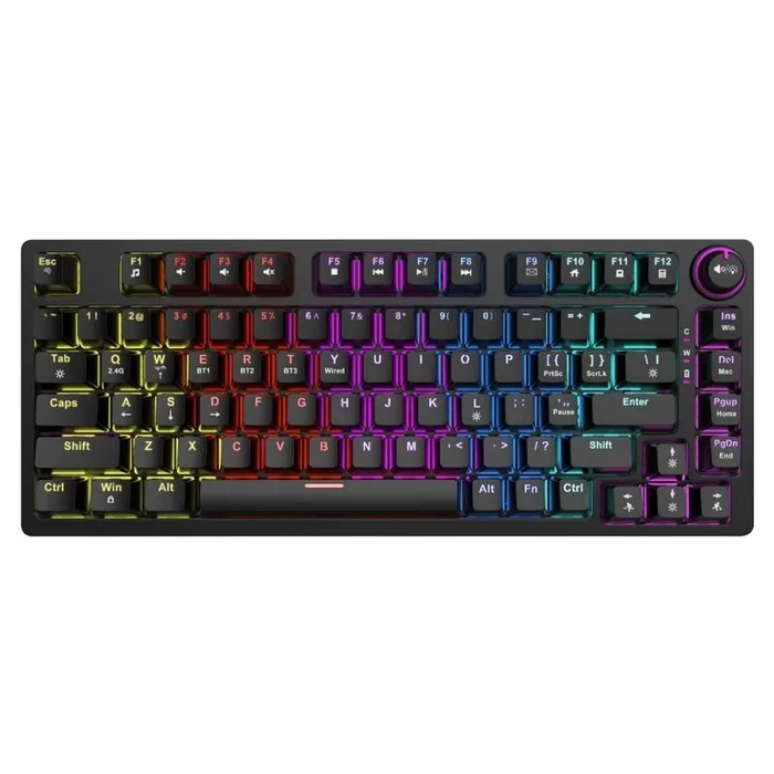 Savio SAVGK-PHENIX RED teclado Juego USB + RF Wireless + Bluetooth QWERTY Inglés, Inglés de EE. UU. Negro