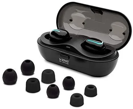 Savio TWS-05 auricular y casco Auriculares Inalámbrico Dentro de oído Llamadas/Música Bluetooth Negro