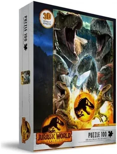 SD TOYS Efecto 3D Poster Compo Carnivoros Jurassic World-Puzle 100 piezas-SDTUNI25576-Multicolor-One Size, Multicolor (8435450255762)