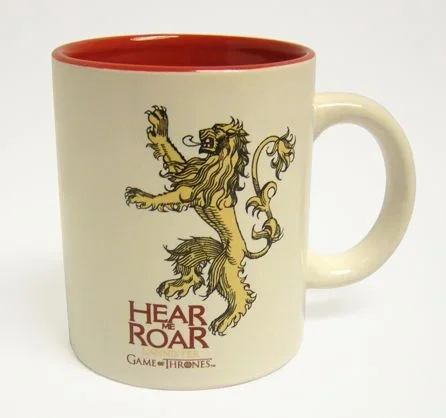 SD toys Taza Diseño Lannister Game of Thrones, cerámica, Blanco-Rojo, 9x12x11 cm