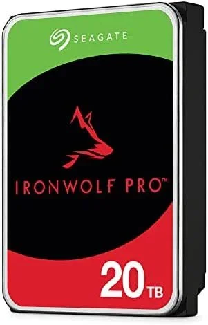 Seagate IronWolf Pro, 20 TB, NAS, Disco duro interno, HDD, CMR 3,5″ SATA 6 GB/s, caché 256 MB, almacenamiento RAID, 3 años de servicios Rescue (ST20000NE000)
