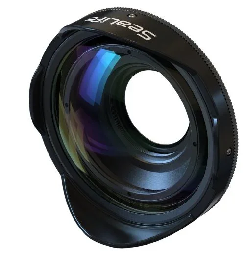 SEALIFE SL054 Lente de cúpula gran angular de 52 mm diseñada para carcasa SeaLife SportDiver y otras carcasas o puertos de montaje de rosca de 52 mm, incluye cubierta de lente de cúpula de neopreno,