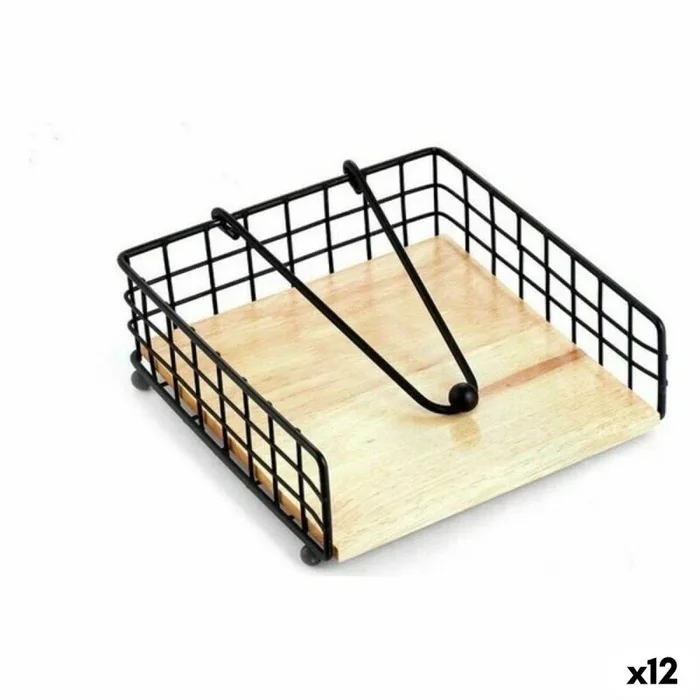 Servilletero confortime 158733 negro metal 19 x 19 x 7 cm (12 unidades)