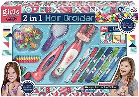 Set 2 trenzadores pelo con accesorios. caja 43x32x6