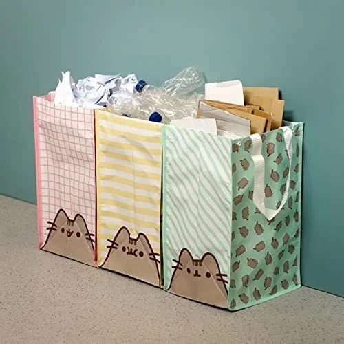 Set 3 bolsas p/reciclar pusheen 45x25x29