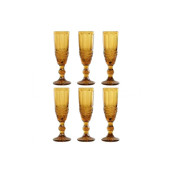 Set de copas home esprit ambar cristal 150 ml (6 unidades)