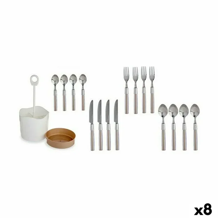 Set de cubiertos marrón acero inoxidable (8 unidades)