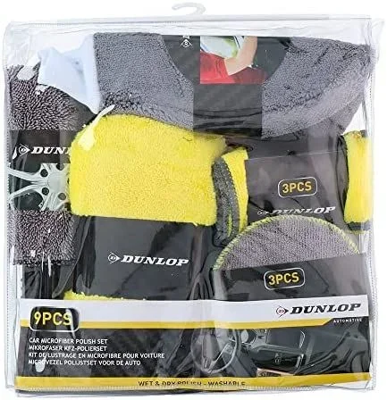 SET DE LIMPIEZA PARA COCHES 9 PIEZAS DUNLOP