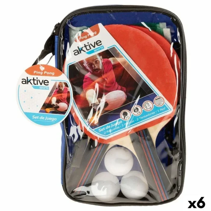 Set de ping pong aktive 15 x 25,5 x 1 cm (6 unidades)